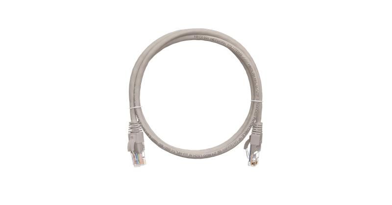 Шнур коммутационный кат.5E (класс D) U/UTP 4 пары 24 AWG (7х0.205мм) 100МГц 2хRJ45 (8P8C) T568B заливной с защ. защелки мж BC чистая медь LSZH нг(А)-HFLTx сер. 0.15м NIKOMAX NMC-PC4UD55B-001-C-GY ЭКО46818