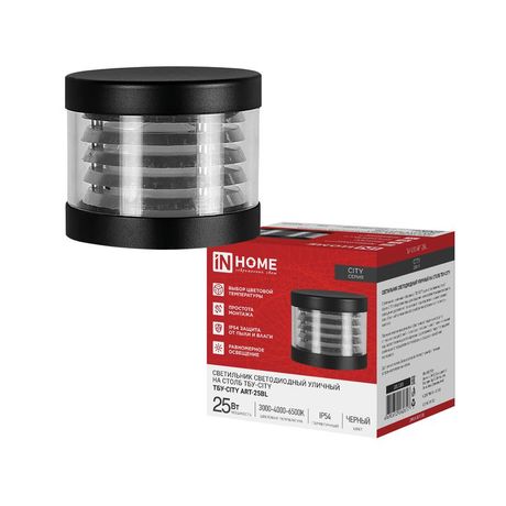 Светильник светодиодный ТБУ-CITY ART-25BL 25Вт 3000/4000/6500К IP54 90х120мм уличный на столб черн. IN HOME 4690612062617