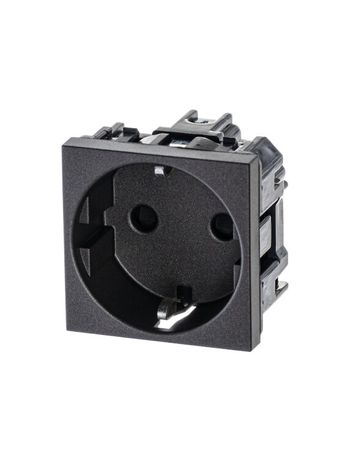 Механизм розетки Zenit 16А 250В защ. шторки с заземл. антрацит ABB N2288 AN 2CLA228800N1801