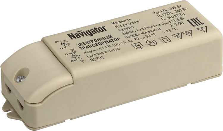 Трансформатор электронный NT-EH-105-EN 240В/12В 105Вт | 94433 Navigator NT-EH 17045
