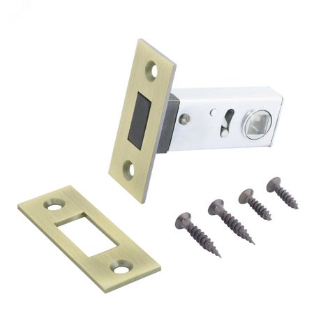 Защелка врезная универсальная без ручек для деревянных межкомнатных дверей, АЛЛЮР АРТ L50-8M MAB бронза матовая - 11737 ПТК