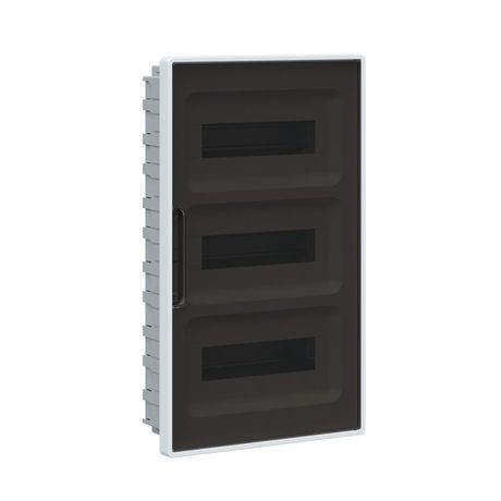 Щиток встраиваемый 36мод. FRAME для полых стен с тонированной дверцей 4 шинами PEN (2шт на 8 отверст. и 2шт 10 отверст.) бел. DKC F36B3WD ДКС
