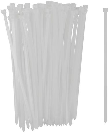 Хомуты нейлоновые для проводов, белые 100 шт., 7,6х300 мм - 60381 РОС