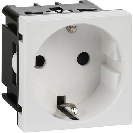 Розетка 2мод. 16А 250В 90град. с заземл. защ. шторки винт. зажимы бел. ИЭК Leg 4521047 Daccord