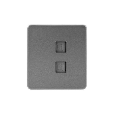 Розетка компьютерная 2-м СП ROUND RJ45 + кат.6 IP20 титан Kranz KR-78-0725-2 Kranz арт. KR-78-0725-2