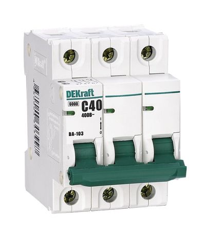 Выключатель автоматический трехполюсный ВА-103 40А C 6кА | 12094DEK DEKraft Schneider Electric