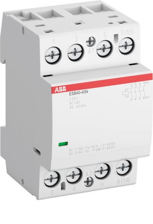 Контактор ESB40-40N-01 модульный (40А АС-1, 4НО), катушка 24В AC/DC | 1SAE341111R0140 ABB