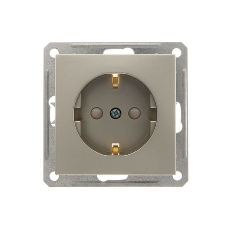 Розетка 1-м СП W59 16А IP20 с заземл. защ. шторки механизм шампань SE RS16-152-4-86 APC