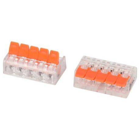 Клемма универсальная 221-415 компактная с рычагами 5-проводная 0.2-4 мм2 NO-225-431 (упаковка 2 шт.) - Б0067936 ЭРА