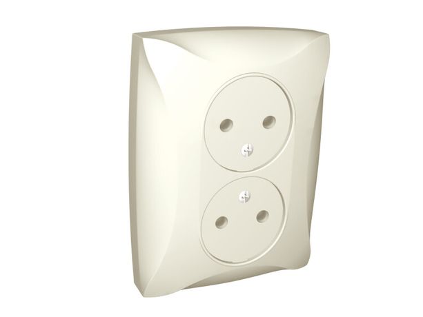 Розетка 2-м СП Дуэт 16А IP20 без заземл. беж. SchE WDE000220 Schneider Electric