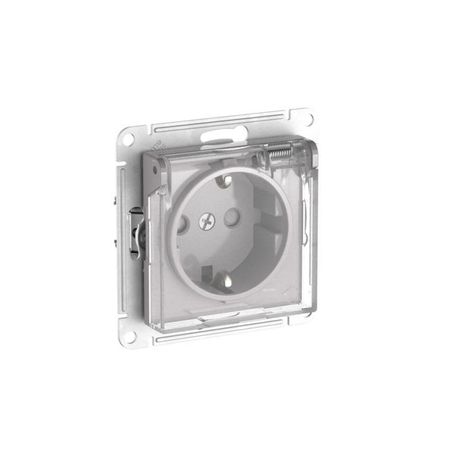 Розетка AtlasDesign Aqua 16А IP44 с заземл. защ. шторки прозр. крышкой быстрозажим. клем. механизм алюм. SE ATN440346S APC
