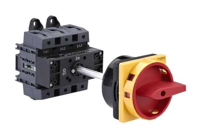 КРАСНОЙ ВЫНОСНОЙ РУКОЯТКОЙ НА ДИН-РЕЙК/ПЛАТЕ - MSD125340R ВЫКЛЮЧАТЕЛЬ-РАЗЪЕДИНИТЕЛЬ 3P 125A С APC