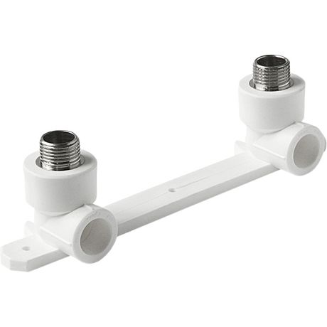 Планка монтажная 20x1/2' НР для смесителя с водорозетками полипропиленовая PPR белая - PA280108P PRO AQUA