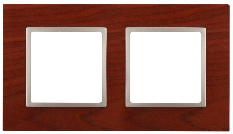 Рамка на 2 поста, дерево, Эра Elegance, вишня+шамп, 14-5302-08 - Б0034573