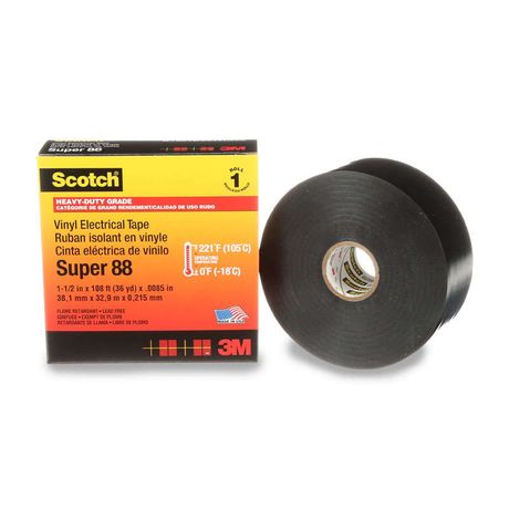 Изолента ПВХ черная 38мм 33м Scotch Super 88 высший сорт - 7000031459 3M