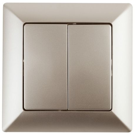 Выключатель двухклавишный скрытого монтажа шампань 10А 250В Intro Solo 4-104-04 - Б0053588 ЭРА