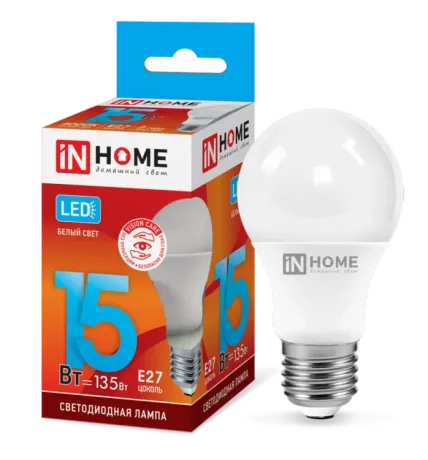 Лампа светодиодная LED-A60-VC 15Вт грушевидная 4000К нейтр. бел. E27 1430лм 230В IN HOME 4690612020273