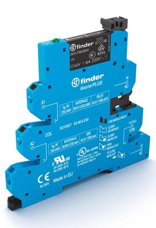 Интерфейсный модуль, электромеханические реле, серия MasterPLUS; 1CO 6A; питание 230-240В AC/DC подавление утечки тока | 396132300060 Finder