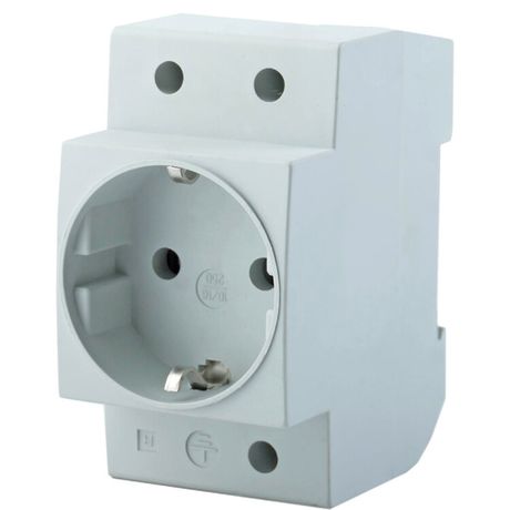 Розетка на DIN-рейку 1-местная c/з, серый Stekker - 39171 FERON PST16-70-20