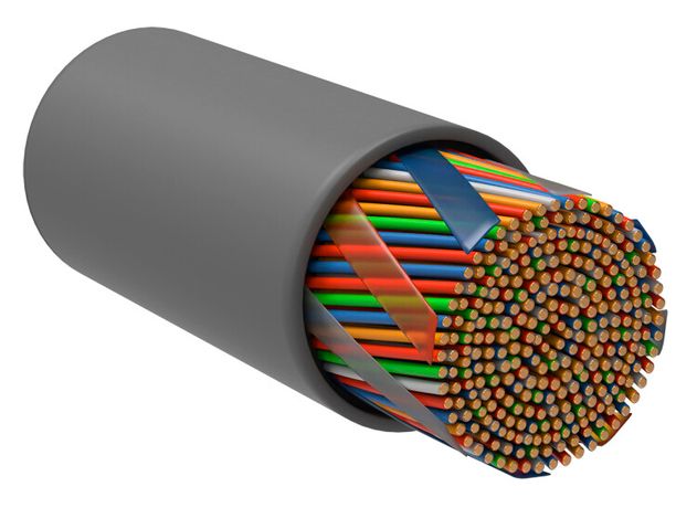 Кабель связи витая пара U/UTP, кат.5E, 50 пар 50х2х24AWG solid, LSZH, 500м, серый | LC1-C5E50-121 ITK IEK