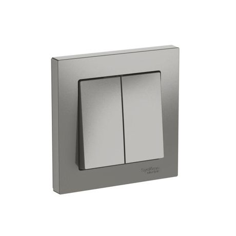 Выключатель 2-кл. AtlasDesign (сх. 5) 10AX быстрозажим. клем. в сборе сталь SE ATN000952S APC