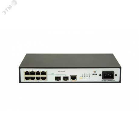 Коммутатор управляемый L2 6 портов RJ45 10/100 Мб/с, 2хSFP 100/1000 Мб/с - SNR-S2965-8T