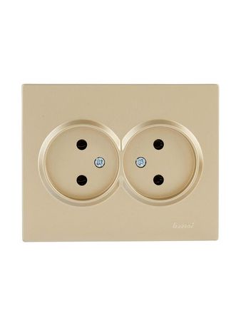 Розетка VESNA двойная без заземл. ПБТ зол. LEZARD 742-3600-128B