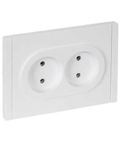 Розетка 2-м СП FORTE&PIANO FP226 10А без заземл. защ. шторок безвинт. крепл. бел. IEK FP-R20-10-1-K01