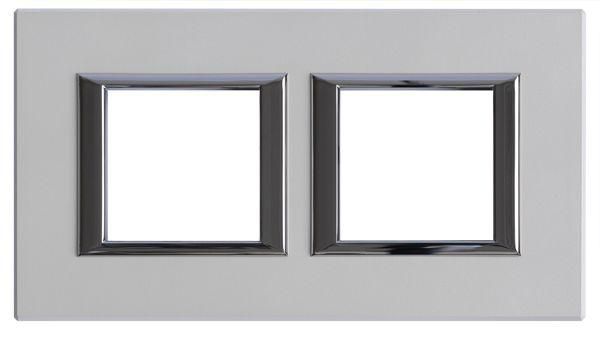 Рамка 2х2мод. Axolute прямоугол. горизонт. серебро Leg BTC HA4802M2HSAN Legrand