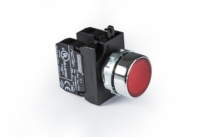 Кнопка нажимная круглая CM101DК (2НО) красн. EMAS CM101DK