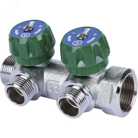 Коллектор регулирующий 3/4', 2 отвода 1/2' плоское уплотнение - SMB-6849-341202 STOUT RG008UJEUVTB43