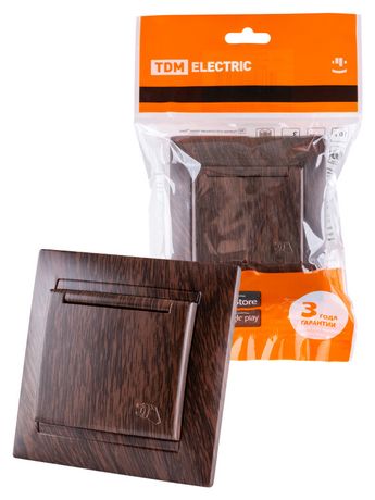 Розетка 2П+З 16А 250В IP44 с крышкой венге "Лама" | SQ1815-0426 TDM