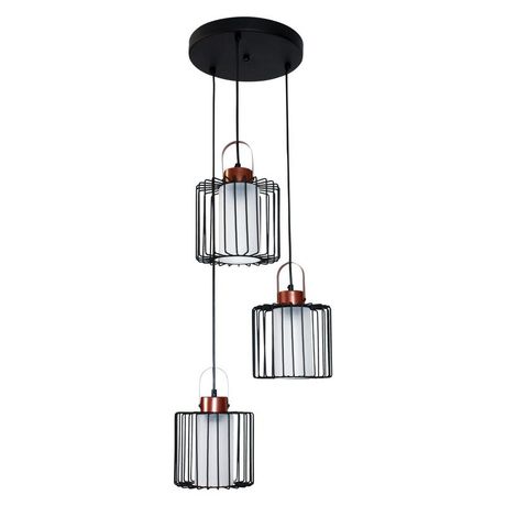 Светильник Манго 231 черн.муар медь (Плафон 9001) НСБ 01-3х60-167 Е27 подвесной - 1005405089 Элетех