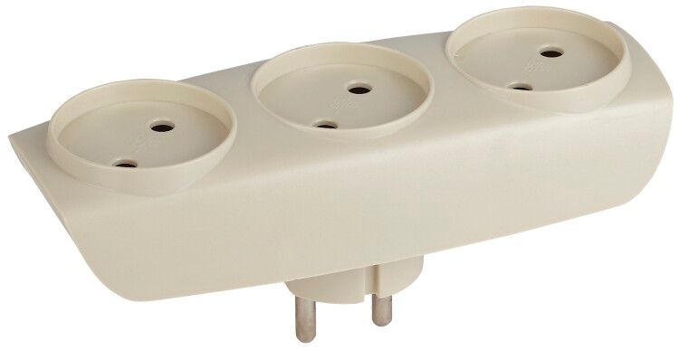 Тройник SP-3-I 3гн, без заземл. (сл. кость) (10/60/1200) | Б0017018 ЭРА