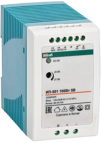Импульсный источник питания 60Вт 5В 10А ИП-501 | 52077DEK DEKraft APC