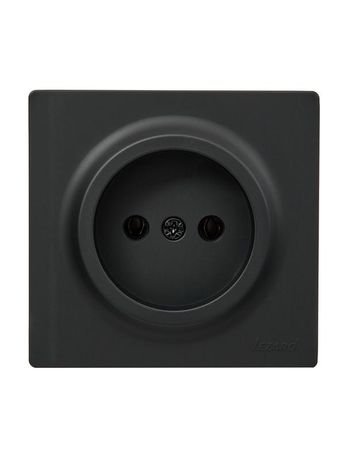 Розетка 1-м ОП LETO без заземл. ПБТ черн. бархат LEZARD 752-4200-121B