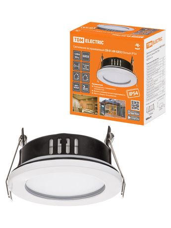 Светильник встраиваемый СВ 01-09 GX53 230 В 50 Гц белый IP54 | SQ0359-0110 TDM