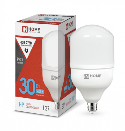 Лампа светодиодная высокомощная LED-HP-PRO 30Вт цилиндр 6500К холод. бел. E27 2850лм 230В IN HOME 4690612031088