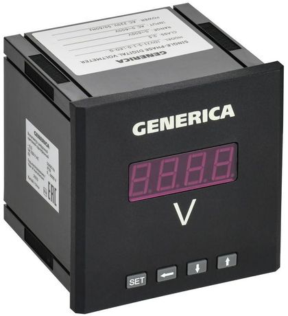 Вольтметр цифровой щитовой однофазный 96х96мм LED | IDV21-5-1-0-LED-G GENERICA IEK