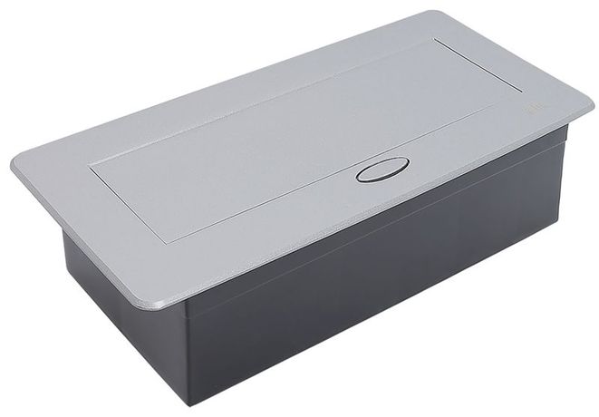 Блок розеточный с выдвижной крышкой 6 мод (45*22,5мм) серебро | PM-BR51-06-O-K23IEK PRIMER