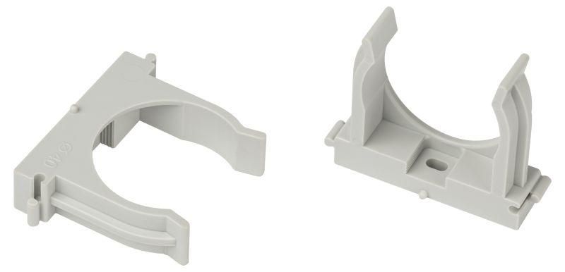 Держатель для труб (клипса) d40мм прямого монтажа CLIP-40-G-MP сер. (уп.25шт) Эра Б0062027