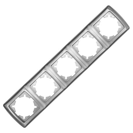 Маргарита рамка пятиместная горизонтальная серебро (еврослот) - 1084-S Союз