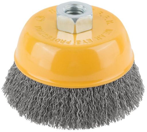 Кордщетка-чашка, гайка М14, волнистая проволока, нержавеющая сталь 100 мм - 38843 РОС