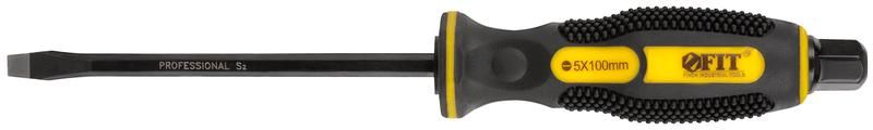 Отвертка ударная, сталь S2, 6-гр.жало, 2-хцв.мягкая ручка, Профи, 5 х 100 мм SL - 55632 РОС