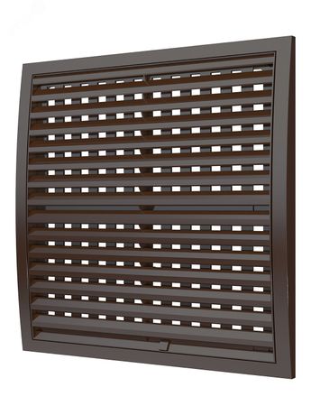 Решетка вентиляционная наружная регулируемая, из ASA пластика 350х350, цвет Коричневый - 3535РРПН кор ЭРА 16968