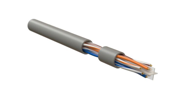 Кабель U/UTP кат.6 4х2х23 AWG однопров. жилы solid PVC IUUTP4-C6-S23/1-FRPVC-GY для сетей Industrial Ethernet сер. (уп.500м) Hyperline 444015
