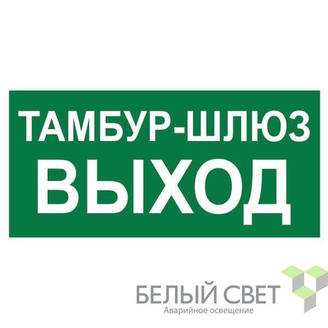 Знак безопасности BL-4020.E42"Тамбур-шлюз выход" Белый свет a22323 BS