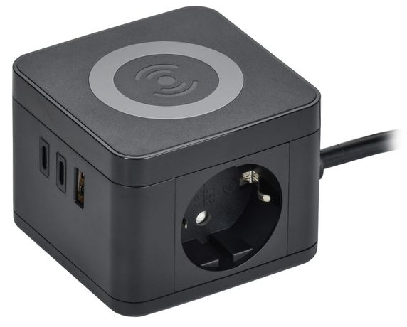 Удлинитель 2х1.3м 16А IP20 Qi У02К 10Вт USB A+C 3х1 черн. DOMINIC IEK DN-YP31-16-02-01-ZKU-K02 IEK арт. DN-YP31-16-02-01-ZKU-K02