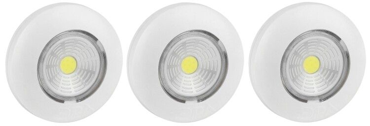 Светильник пушлайт (подсветка) 1хLED (COB) 3xAAA SB-502 Аврора белый (3 шт. в коробке) | Б0031041 ЭРА