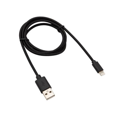Кабель REXANT USB-Lightning 1 м, черная нейлоновая оплетка |18-7055 | MEET